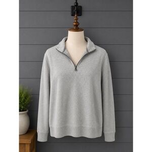 Faherty Textured Knit Quarter Zip Pullover Mens Size M 100% Good Earth Cotton
